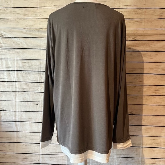 Misslook Gray Ribbed Faux Layered Long Sleeve Top - Picture 8 of 11